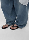 Dibecom Leather Flip-flops Mid-heels