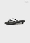 Dibecom Leather Flip-flops Mid-heels