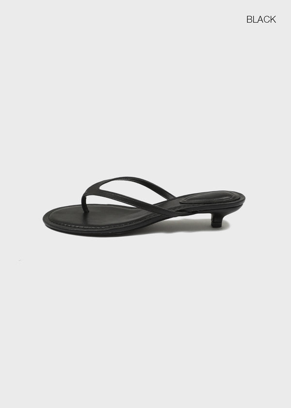Dibecom Leather Flip-flops Mid-heels