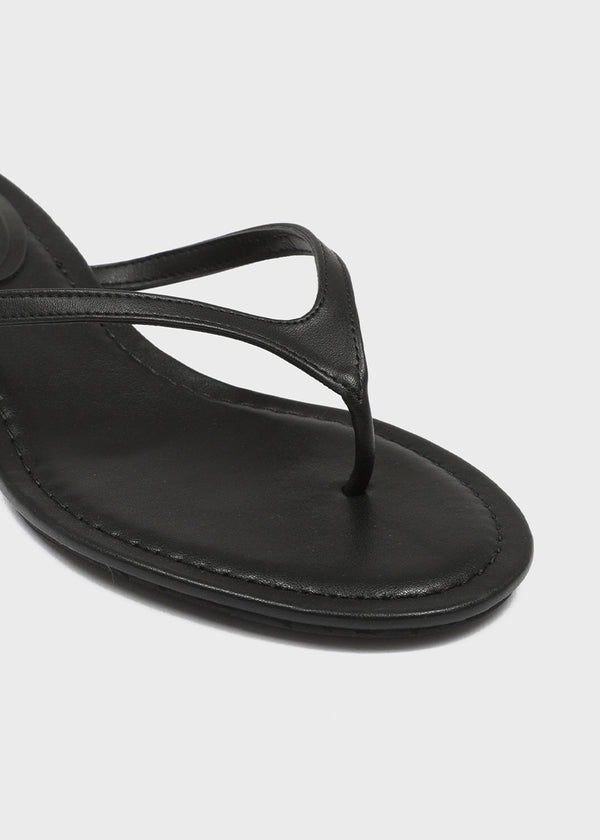 Dibecom Leather Flip-flops Mid-heels