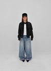 Decom Shirred Biker Nylon Jacket