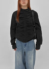 Decom Shirred Biker Nylon Jacket