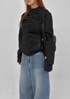Decom Shirred Biker Nylon Jacket