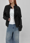 Decom Shirred Biker Nylon Jacket