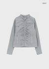 Decom Shirred Biker Nylon Jacket