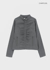 Decom Shirred Biker Nylon Jacket