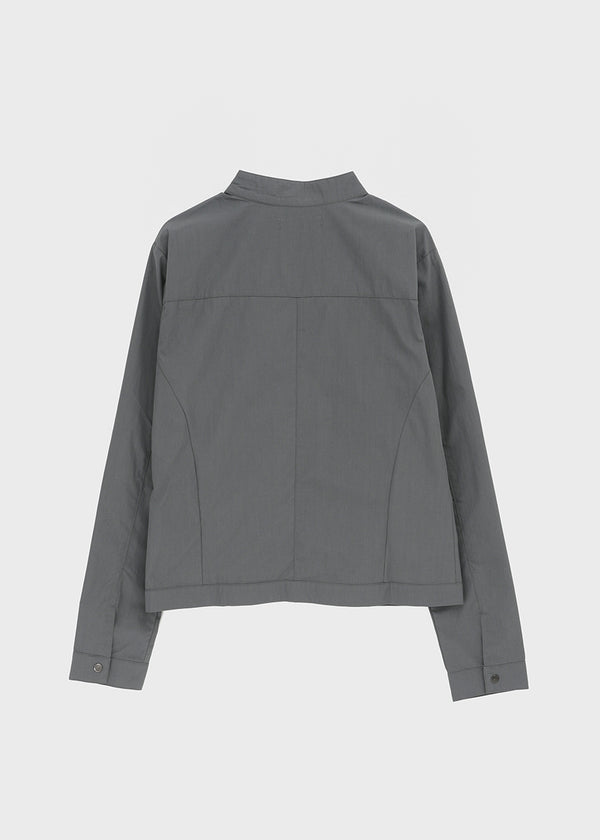 Decom Shirred Biker Nylon Jacket