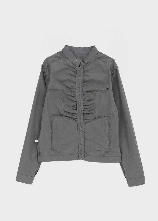 Decom Shirred Biker Nylon Jacket