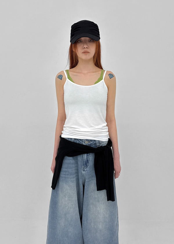 Rocating Color Basic Sleeveless Top