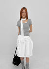 Romroni Strap Shirred Midi Skirt