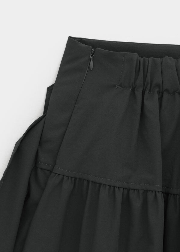 Romroni Strap Shirred Midi Skirt