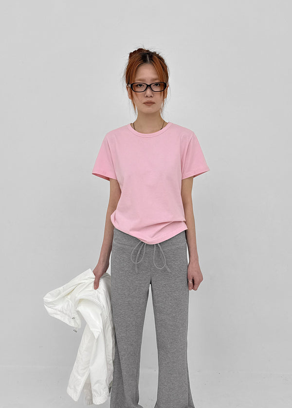 Lemen Color Basic Round Short Sleeve Tee