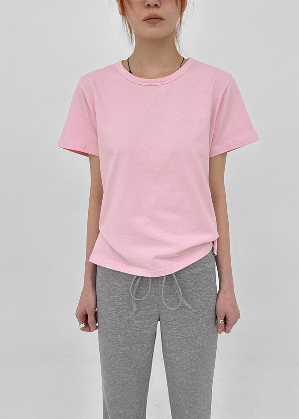 Lemen Color Basic Round Short Sleeve Tee