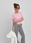 Lemen Color Basic Round Short Sleeve Tee