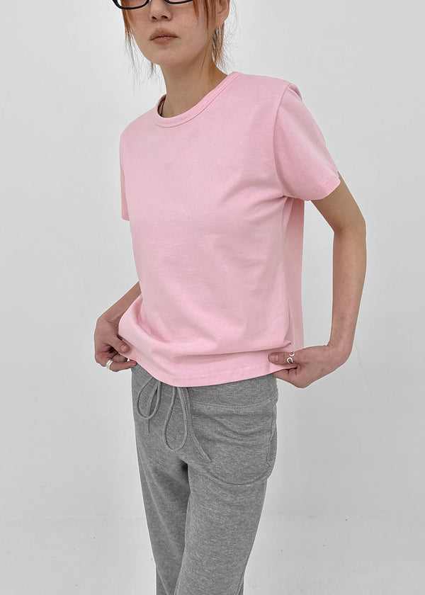 Lemen Color Basic Round Short Sleeve Tee