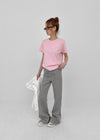 Lemen Color Basic Round Short Sleeve Tee