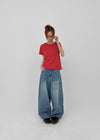 Lemen Color Basic Round Short Sleeve Tee