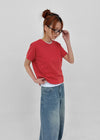 Lemen Color Basic Round Short Sleeve Tee