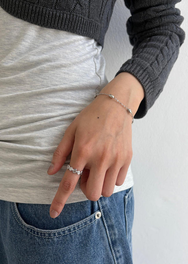 Socially Circle Silver Open Ring