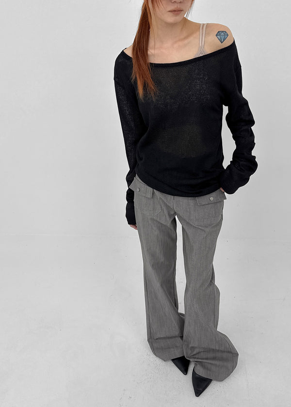 [MADE] Monev Linen Knit Long-Sleeve Tee