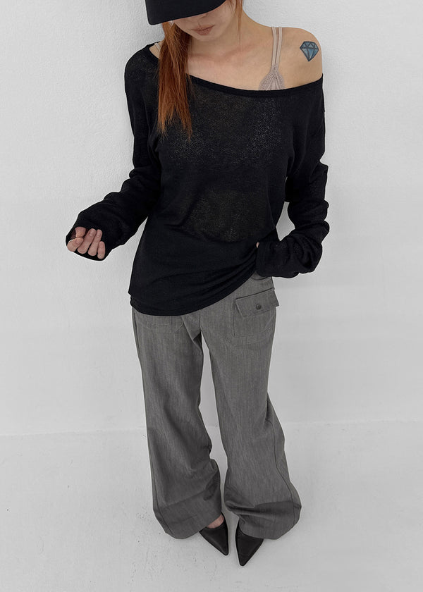 [MADE] Monev Linen Knit Long-Sleeve Tee