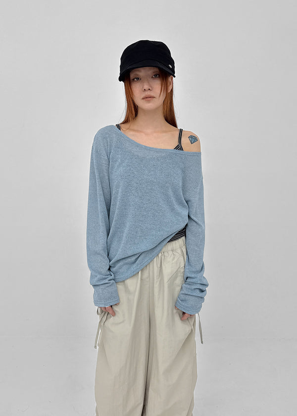 [MADE] Monev Linen Knit Long-Sleeve Tee