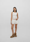 [B-BASIC] Basic Ribbed Round Mango Sleeveless Top (2SIZE)