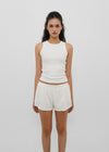 [B-BASIC] Basic Ribbed Round Mango Sleeveless Top (2SIZE)