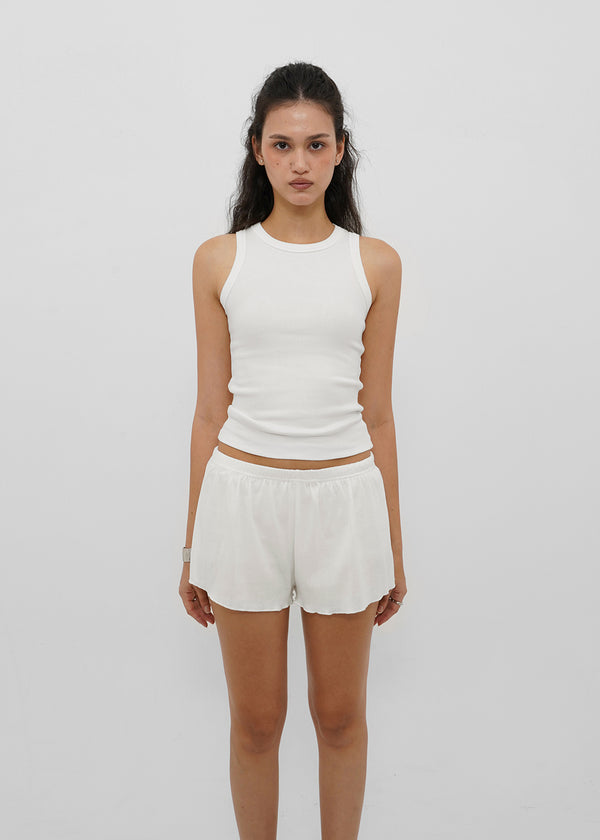 [B-BASIC] Basic Ribbed Round Mango Sleeveless Top (2SIZE)