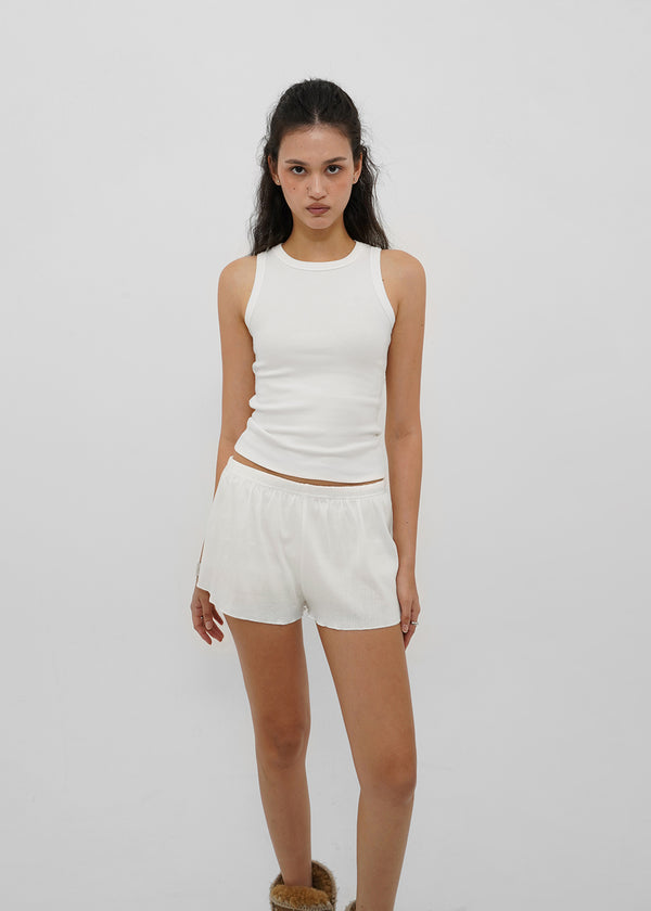 [B-BASIC] Basic Ribbed Round Mango Sleeveless Top (2SIZE)