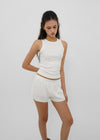 [B-BASIC] Basic Ribbed Round Mango Sleeveless Top (2SIZE)