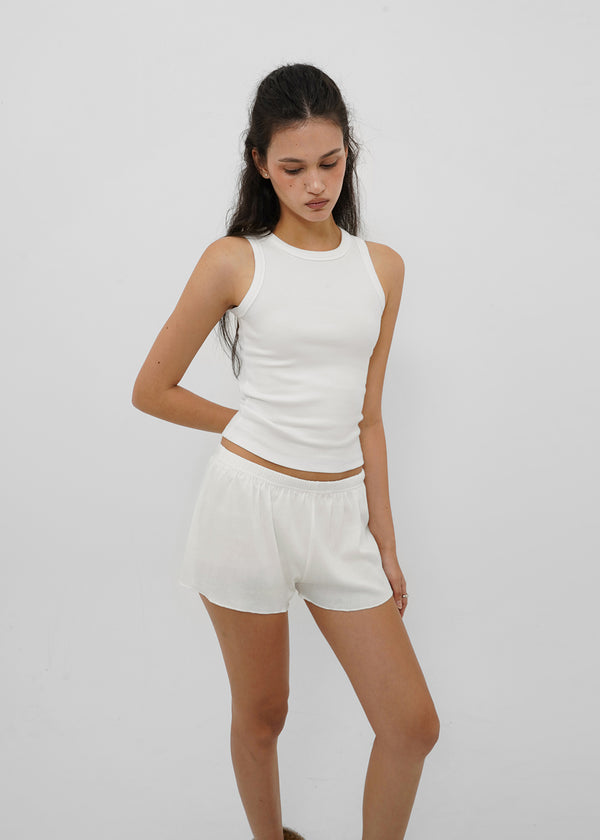 [B-BASIC] Basic Ribbed Round Mango Sleeveless Top (2SIZE)