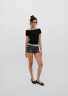 [B-BASIC] Standard Slim Off-Shoulder Short-Sleeve T-Shirt (2 SIZE)