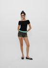 [B-BASIC] Standard Slim Off-Shoulder Short-Sleeve T-Shirt (2 SIZE)