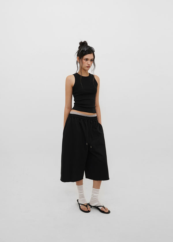 [B-BASIC] Mid-Sweat Cut-Out Bermuda Pants