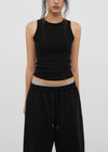 [B-BASIC] Basic Ribbed Round Mango Sleeveless Top (2SIZE)