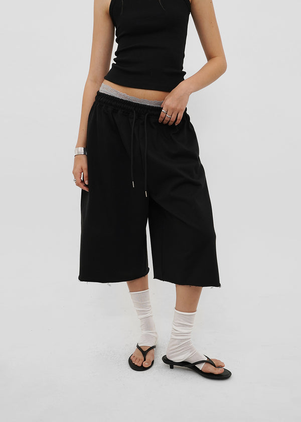 [B-BASIC] Mid-Sweat Cut-Out Bermuda Pants