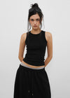 [B-BASIC] Basic Ribbed Round Mango Sleeveless Top (2SIZE)