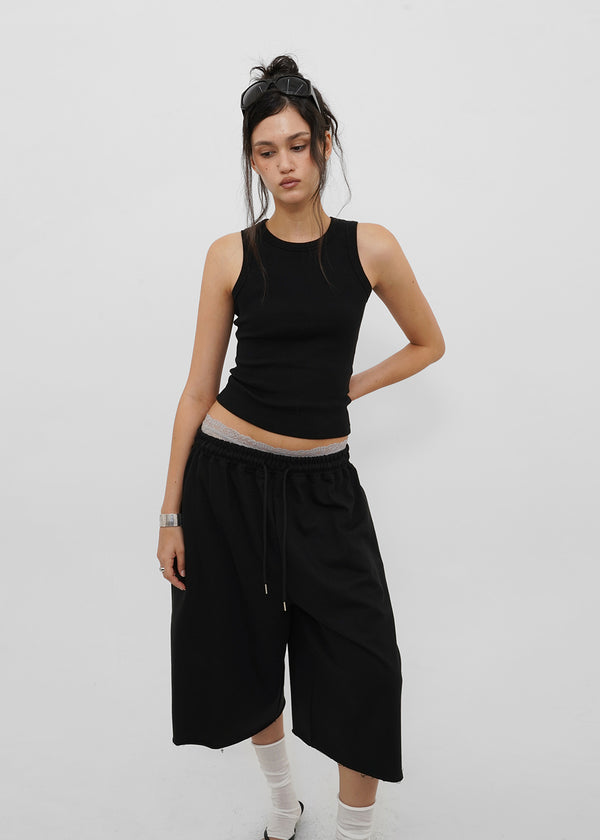 [B-BASIC] Mid-Sweat Cut-Out Bermuda Pants