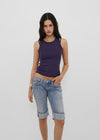 [B-BASIC] Basic Ribbed Round Mango Sleeveless Top (2SIZE)