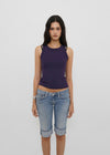 [B-BASIC] Basic Ribbed Round Mango Sleeveless Top (2SIZE)