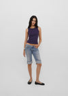 [B-BASIC] Basic Ribbed Round Mango Sleeveless Top (2SIZE)