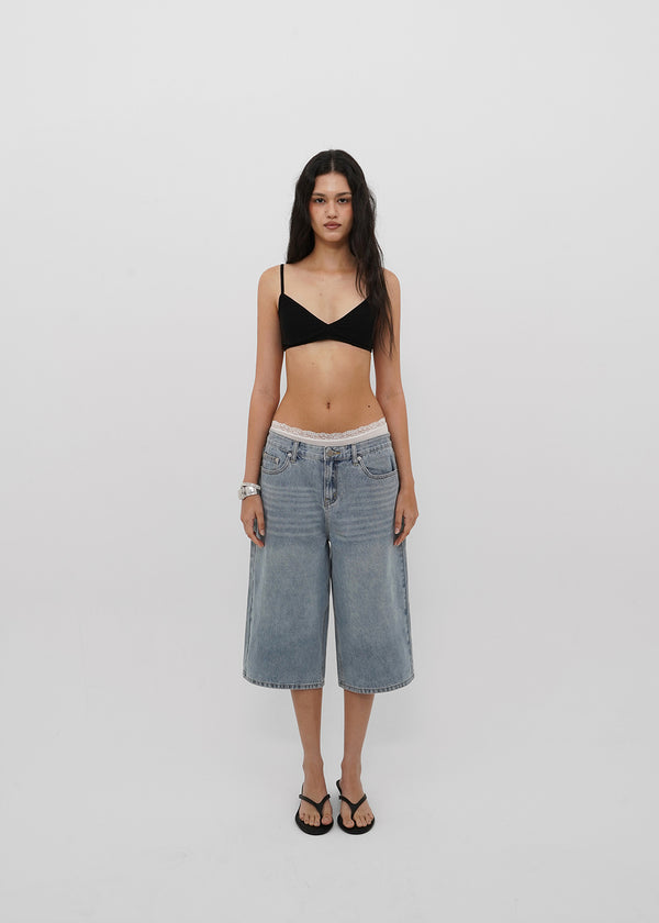[B-DENIM] SUMMER WASHED BERMUDA JEANS 055