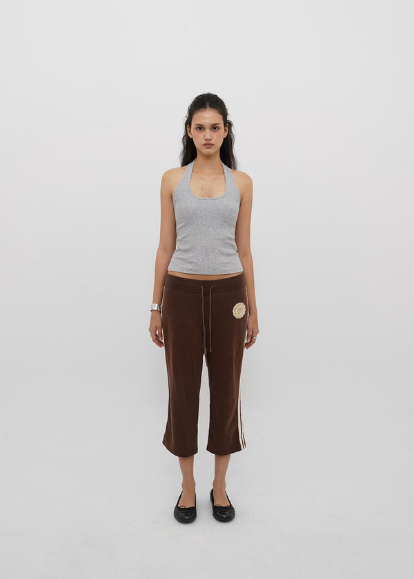 [B-BASIC] Ribbed Halter Sleeveless Top (Built-in Cap)