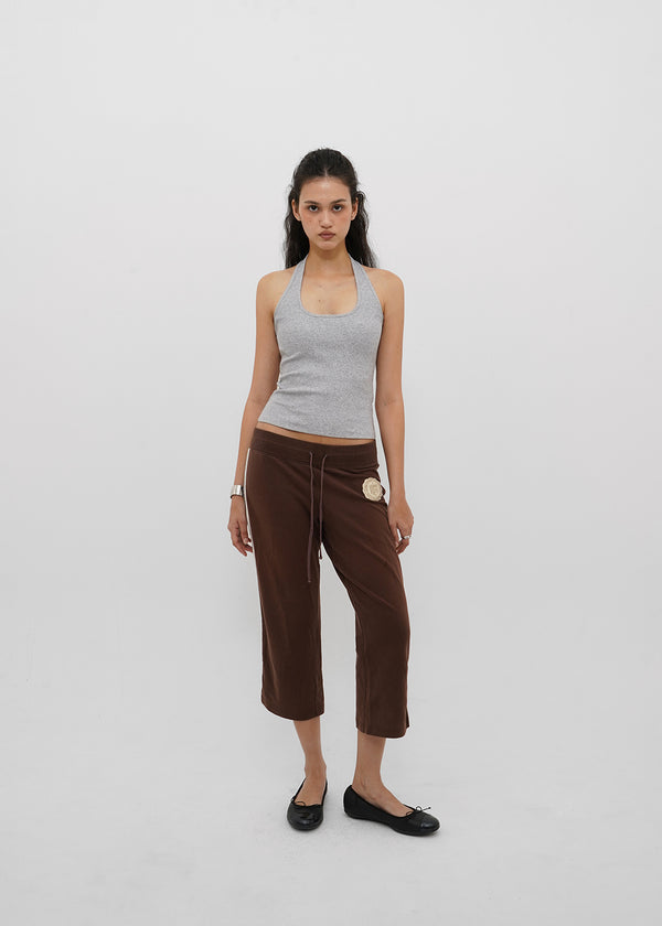 [B-BASIC] Ribbed Halter Sleeveless Top (Built-in Cap)