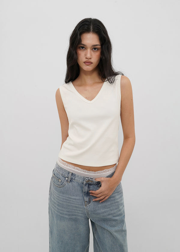 [B-BASIC] Tension Standard V-Neck Sleeveless Top (2 SIZE)