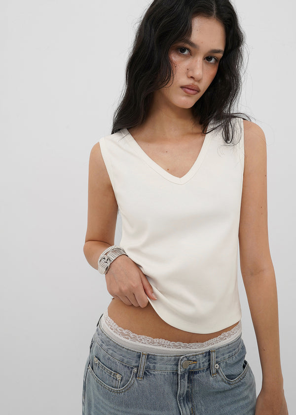 [B-BASIC] Tension Standard V-Neck Sleeveless Top (2 SIZE)