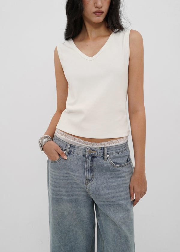 [B-BASIC] Tension Standard V-Neck Sleeveless Top (2 SIZE)