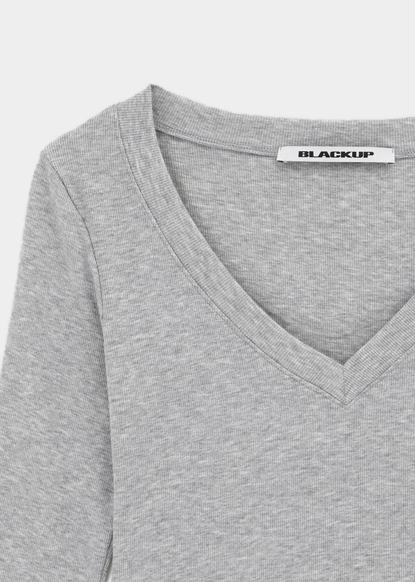 [MADE] Plum V-neck 3/4 Sleeve Tee