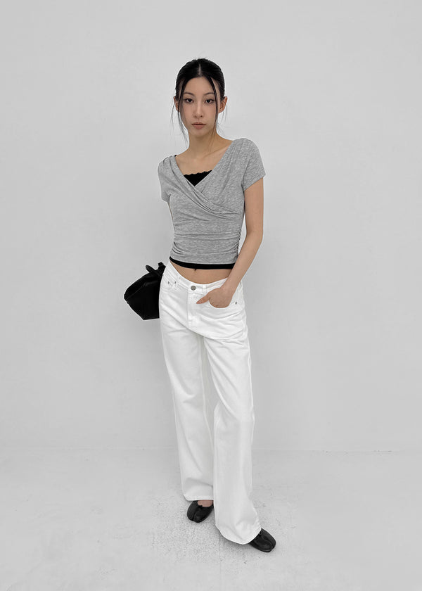 [MADE] Cujes Wrap Cap Sleeve Short Sleeve Top (Set Available)